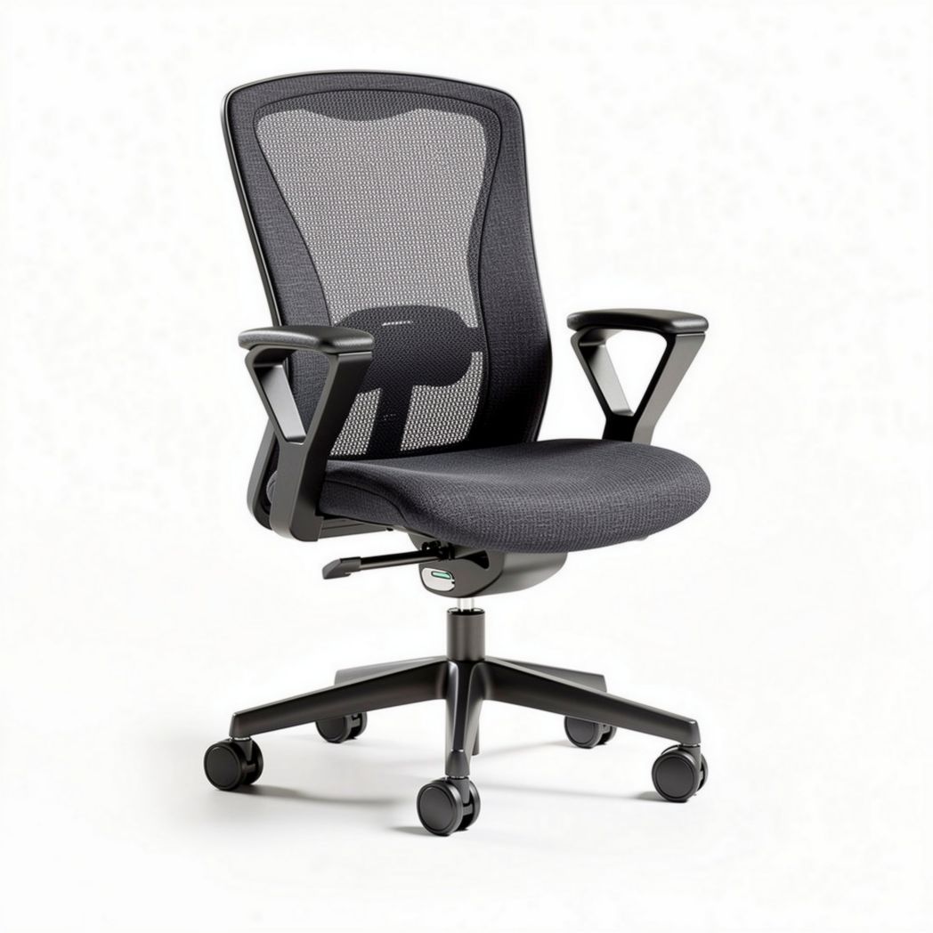 Bureaustoel met mesh rugleuning en verstelbare zithoogte in zwart 45 x 60 x 95cm