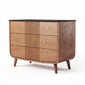Ladenkast van hout met zwarte bovenkant en ribbelpatroon 80 x 45 x 75cm