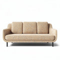 Beige bank met zachte stof en metalen poten 200 x 90 x 85cm