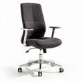 Bureau stoel met armleuningen in antraciet stof en verchroomde basis 60 x 60 x 100cm