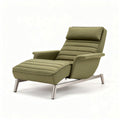 Loungefauteuil met verstelbare rugleuning in olijfgroen stof 90 x 75 x 95cm