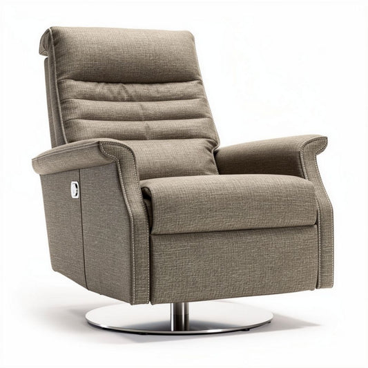 Zwenkende relaxfauteuil met comfortabele stoffen bekleding in beige 80 x 80 x 100cm