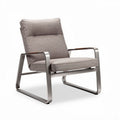 Stoel met metalen frame en stoffen bekleding in grijs 83 x 70 x 80cm