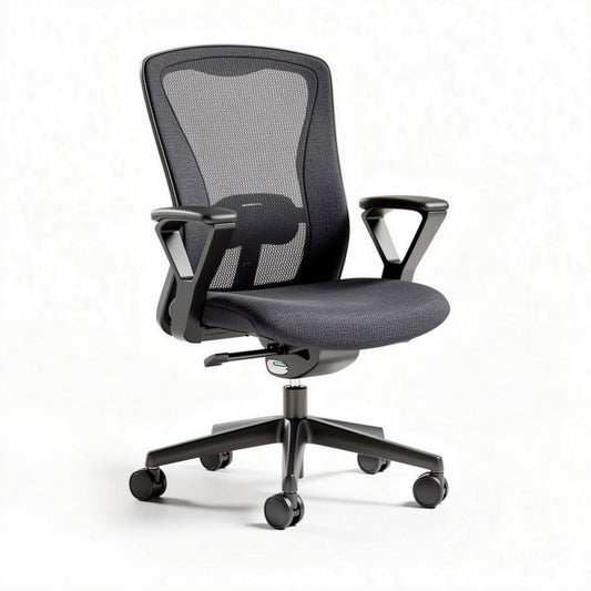 Ergonomische bureaustoel met mesh rugleuning in zwart 45 x 60 x 95cm